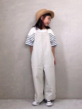 「COOLなこのコが仲間入り」｜「アイテム（オールインワン・サロペット）」を使った、SGRさん（キッズ・110cm）の夏コーディネート