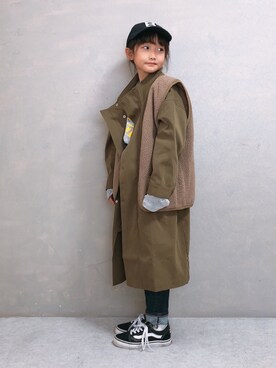 「antiqua（アンティカ）のアイテム（ダウンジャケット/コート）」を使った、SGRさん（キッズ・120cm）の冬コーディネート