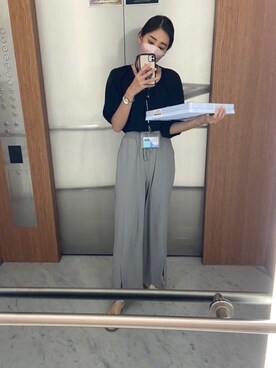 「通勤穿搭」｜「アイテム（その他トップス）」を使った、伊人さん（レディース・168cm）の夏コーディネート