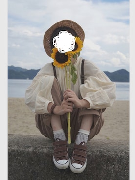 「アイテム（サスペンダー）」を使った、nemuoさん（レディース・153cm）の夏コーディネート