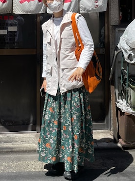 「H&M（エイチ・アンド・エム）のアイテム（ベスト）」を使った、Kanako*oさん（レディース・170cm）の夏コーディネート