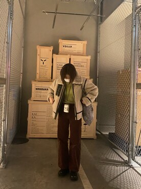 「Ungrid（アングリッド）のアイテム（ムートンコート）」を使った、Kanako*oさん（レディース・170cm）の夏コーディネート