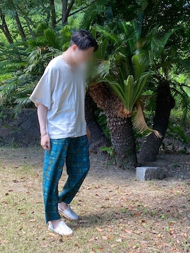 「CHAMULA（チャムラ）のアイテム（シューズ）」を使った、Seppさん（メンズ・173cm）の夏コーディネート