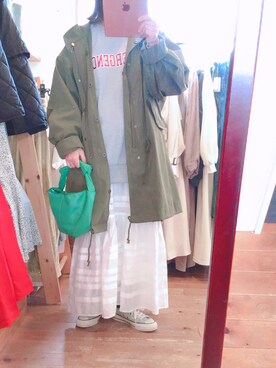 「ADAM ET ROPE'（アダムエロペ）のアイテム（モッズコート）」を使った、the roughさん（レディース・162cm）の冬コーディネート
