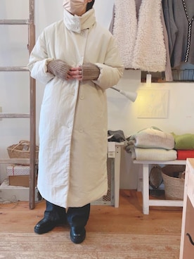 「no brand（ノーブランド）のアイテム（その他アウター）」を使った、the roughさん（レディース・162cm）の冬コーディネート