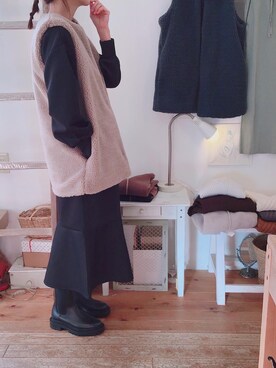 「no brand（ノーブランド）のアイテム（その他アウター）」を使った、the roughさん（レディース・162cm）の秋コーディネート