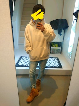 「Buffalo Bobs（バッファローボブズ）のアイテム（パンツ）」を使った、RYOTAさん（メンズ・160cm）の冬コーディネート