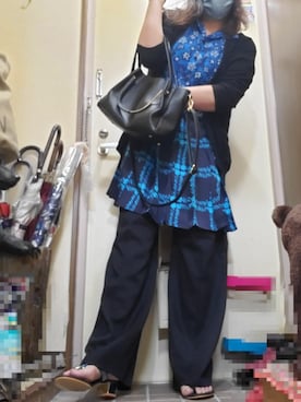 「ブラック×ブルー」｜ayoumu(まる)さん（レディース・170cm）の夏コーディネート