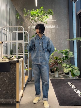 「アイテム（デニムジャケット）」を使った、anonさん（レディース・166cm）の夏コーディネート