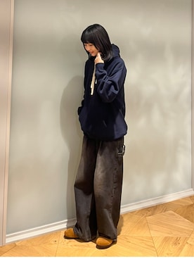 「アイテム（パーカー、ブルー系）」を使った、anonさん（レディース・165cm）の秋コーディネート