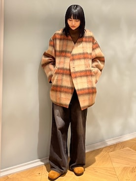 「アイテム（ノーカラージャケット）」を使った、anonさん（レディース・165cm）の秋コーディネート