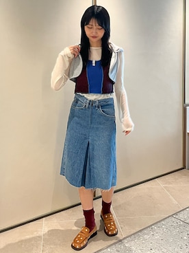 「THE GOODLAND MARKET（ザグッドランドマーケット）のCAMPER　DONNA（ローファー、ブラウン系）」を使った、anonさん（レディース・165cm）の春コーディネート