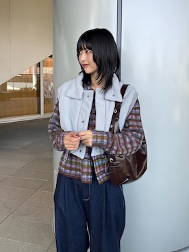 「アイテム（その他アウター、グレー系）」を使った、anonさん（レディース・165cm）の秋コーディネート