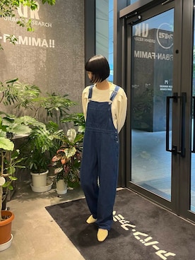 「アイテム（サロペット/オーバーオール、ブルー系）」を使った、anonさん（レディース・166cm）の夏コーディネート