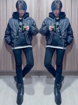 「アイテム（チョーカー）」を使った、NNTNさん（レディース・163cm）の秋コーディネート