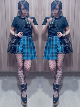 「アイテム（チョーカー、ブラック系）」を使った、NNTNさん（レディース・163cm）の夏コーディネート