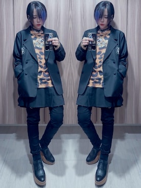 「アイテム（チョーカー）」を使った、NNTNさん（レディース・163cm）の冬コーディネート