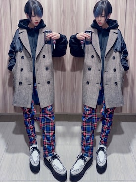 「PAMEO POSE（パメオポーズ）のアイテム（ジャケット/アウター）」を使った、NNTNさん（レディース・163cm）の冬コーディネート