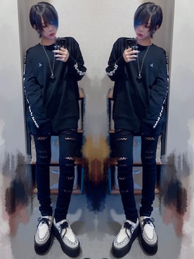 「KILL STAR（キルスター）のアイテム（パンツ）」を使った、NNTNさん（レディース・163cm）の夏コーディネート