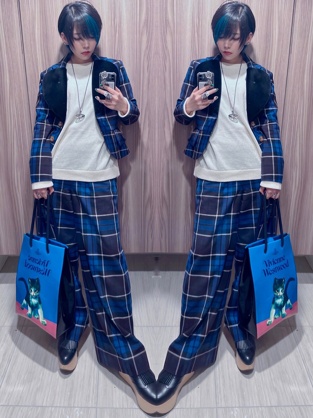ヴィヴィアンウエストウッド チェック柄 テーラードジャケット 中古・古着通販】Vivienne Westwood man (ヴィヴィアン ウェスト