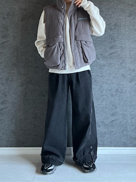 「アイテム（ダウンベスト）」を使った、chika さん（メンズ・166cm）の秋コーディネート