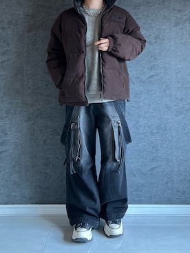 「アイテム（ダウンジャケット/コート）」を使った、chika さん（メンズ・166cm）の秋コーディネート