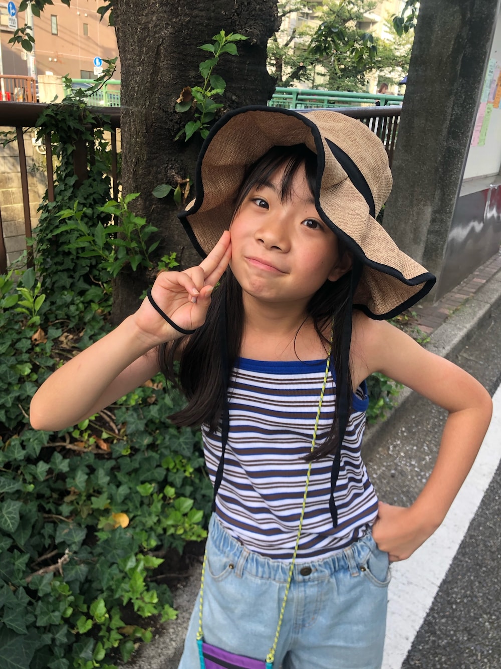 「キッズコーデ、キッズファッション、キャミソール」｜「CIAOPANIC TYPYの【KIDS】リブタンクトップ（タンクトップ、ブルー系）」を使った、ayummiyuさん（キッズ・164cm）の夏コーディネートの1枚目の写真