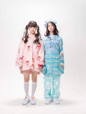 「双子コーデ」｜ひよ。こは。さん（キッズ・153cm）の春コーディネート