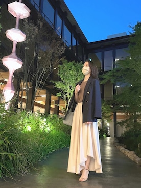 「ジャケット×スカート」｜さきちさん（レディース・163cm）の秋コーディネート