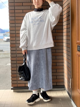 「ブルーワンピース」｜「アイテム（Tシャツ/カットソー）」を使った、うる❀さん（レディース・158cm）の秋コーディネート
