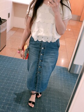 「PATTERN・fiona （パターンフィオナ）のアイテム」を使った、Momoさん（レディース・155cm）の夏コーディネート