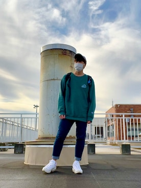 「Lee（リー）のアイテム（キャップ）」を使った、ねご©︎さん（メンズ・172cm）の秋コーディネート