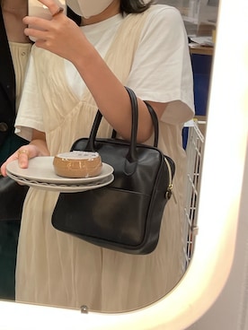 「Kastane（カスタネ）の【WEB限定】ワッシャーシフォン無地ワンピース（ワンピース、ホワイト系）」を使った、チカさん（レディース・152cm）の冬コーディネート