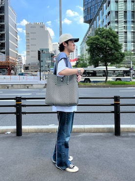 「Kastane（カスタネ）のアイテム（帽子）」を使った、maitoさん（メンズ・172cm）の夏コーディネート