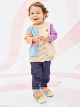 「HOT BISCUITS（ホットビスケッツ）のアイテム（パンツ）」を使った、ミキハウス ホットビスケッツ店さん（キッズ・80cm）の春コーディネート