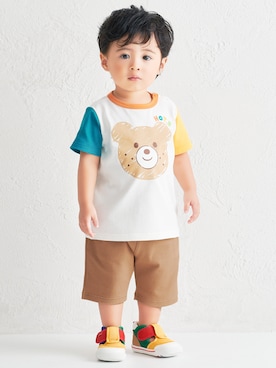 「HOT BISCUITS（ホットビスケッツ）のアイテム（パンツ）」を使った、ミキハウス ホットビスケッツ店さん（キッズ・80cm）の春コーディネート