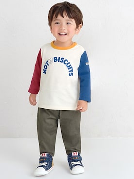 「アイテム（ソックス/靴下、その他）」を使った、ミキハウス ホットビスケッツ店さん（キッズ・80cm）の秋コーディネート