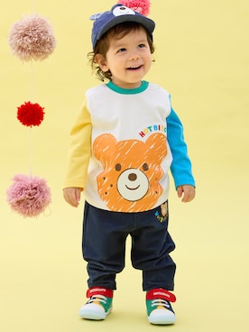「アイテム（レッグウェア）」を使った、ミキハウス ホットビスケッツ店さん（キッズ・80cm）の秋コーディネート