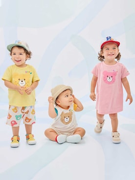 「HOT BISCUITS（ホットビスケッツ）のアイテム（パンツ）」を使った、ミキハウス ホットビスケッツ店さん（キッズ・80cm）の春コーディネート