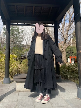「Libra Cue（リブラ キュー）のアイテム（トレンチコート）」を使った、yukiさん（レディース・157cm）の春コーディネート
