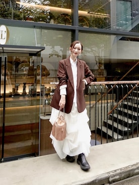 「アイテム（リング）」を使った、sakiさん（レディース・158cm）の秋コーディネート