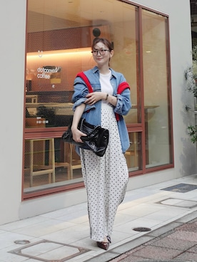 「アイテム（イヤーカフ）」を使った、sakiさん（レディース・158cm）の秋コーディネート