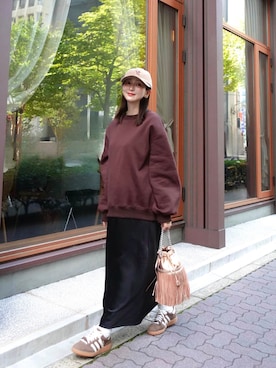 「アイテム（イヤーカフ）」を使った、sakiさん（レディース・158cm）の秋コーディネート