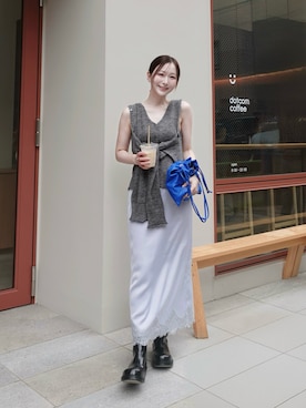 「JUSGLITTY（ジャスグリッティー）のアイテム」を使った、sakiさん（レディース・158cm）の秋コーディネート