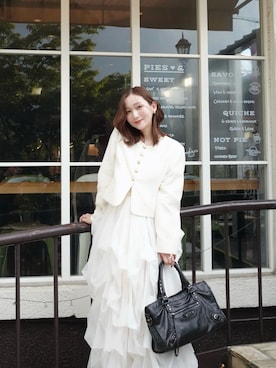 「アイテム（イヤーカフ）」を使った、sakiさん（レディース・158cm）の秋コーディネート