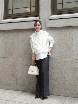 「アイテム（パンプス、レッド系）」を使った、sakiさん（レディース・158cm）の秋コーディネート