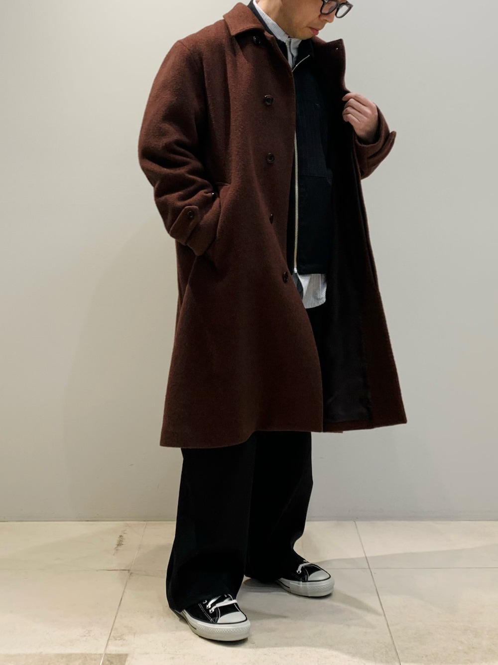 ワイルドライフテーラー マンテコ ウール オーバーコート グレー