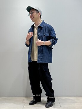 「ADAM ET ROPE'（アダムエロペ）のアイテム（帽子）」を使った、Yuuki Mizさん（メンズ・165cm）の春コーディネート