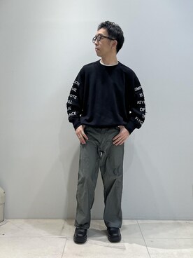 「ADAM ET ROPE'（アダムエロペ）のアイテム（スウェット）」を使った、Yuuki Mizさん（メンズ・165cm）の秋コーディネート