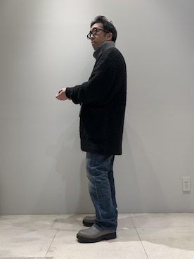 「ADAM ET ROPE'（アダムエロペ）のアイテム（スウェット）」を使った、Yuuki Mizさん（メンズ・165cm）の冬コーディネート